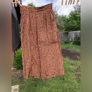 H&M cropped cheetah wide leg pants